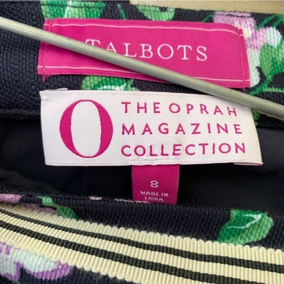 Talbots The Oprah Magazine Collection Floral Skirt Green Blue Pink Size 8 - Picture 2 of 3
